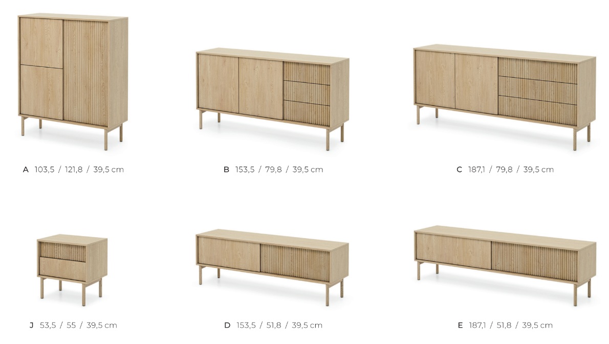 Ryflowany Stolik Nocny AVO SZYBKA DOSTAWA - zdjęcie produktu